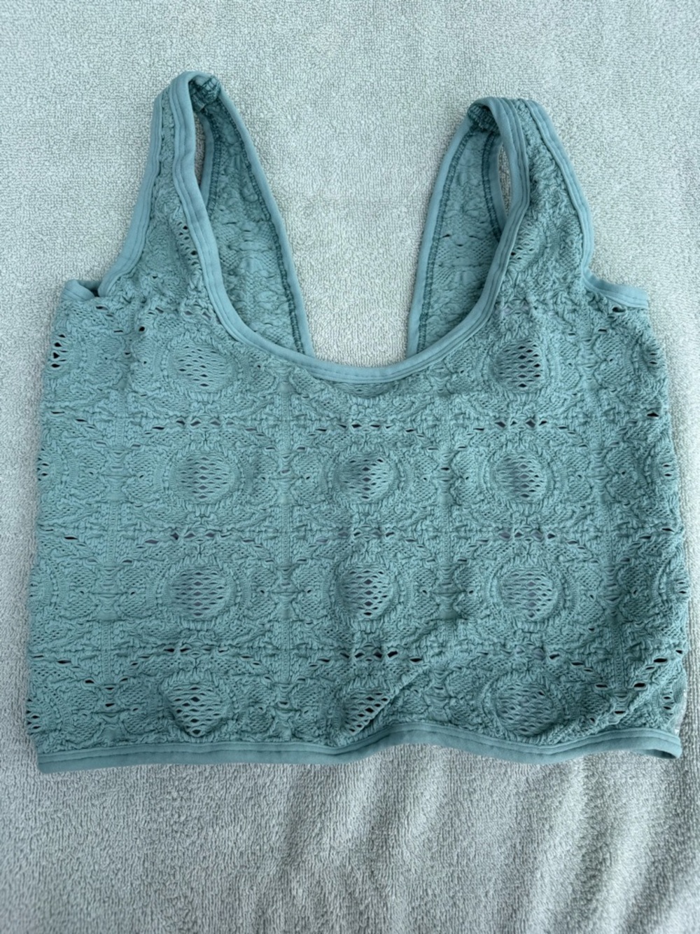 FP Movement by Free People Crochet Lace Bralette in Dusty Teal
